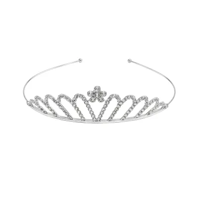 DIADEMA PRINCESA METALICA PLATEADA 14.5CM (PQTX25)