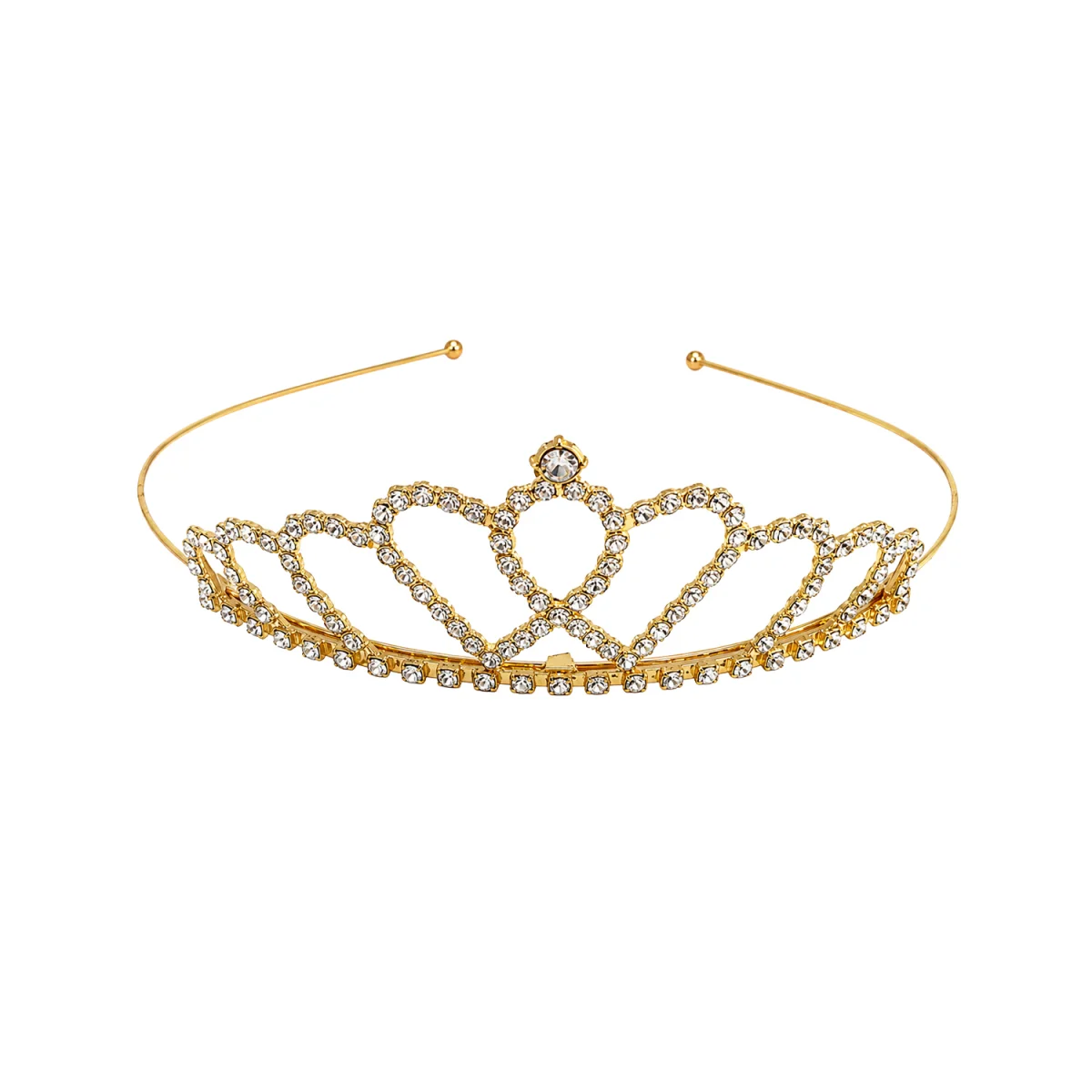 DIADEMA PRINCESA METALICA DORADA 14.5CM (PQTX25)