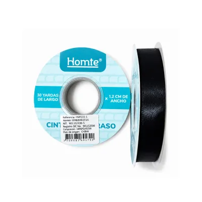CINTA DOBLE RASO NEGRA 1.2CM*30Y (PQTX10)