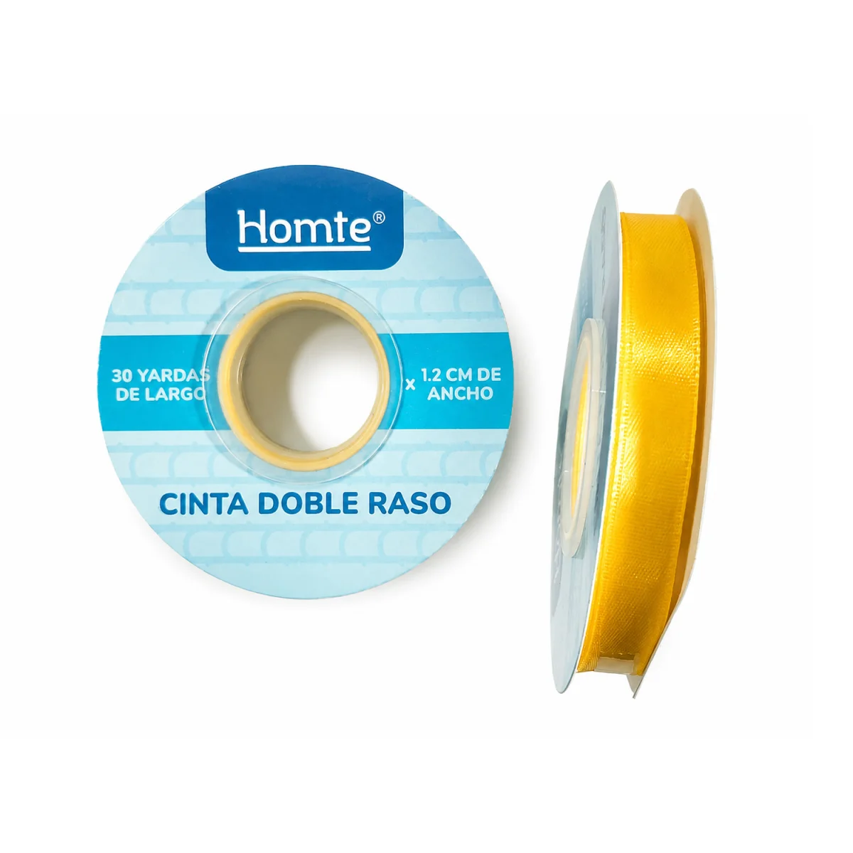 CINTA DOBLE RASO AMARILLA 1.2CM*30Y (PQTX10)