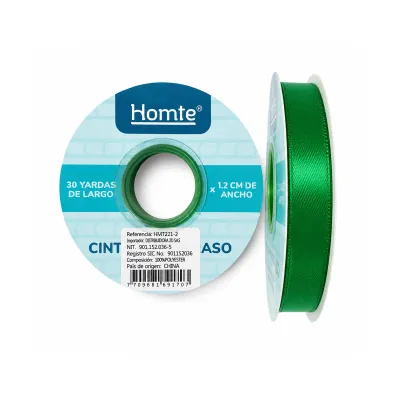 CINTA DOBLE RASO VERDE 1.2CM*30Y (PQTX10)