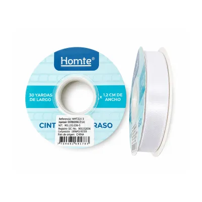 CINTA DOBLE RASO BLANCA 1.2CM*30Y (PQTX10)