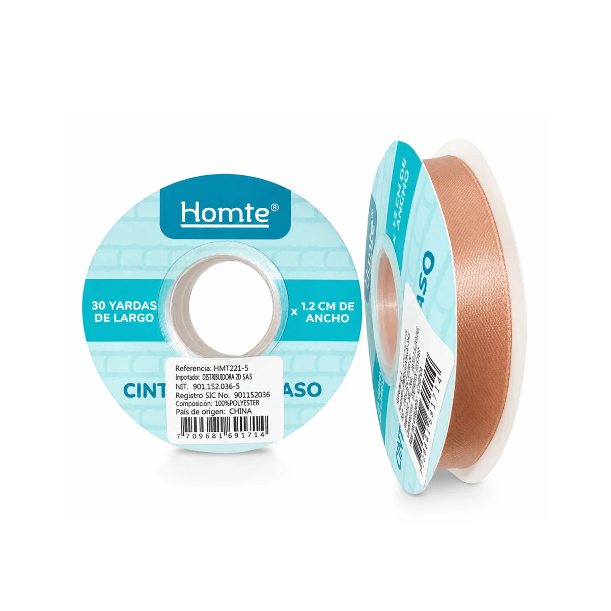 CINTA DOBLE RASO PALO ROSA 1.2CM*30Y (PQTX10)