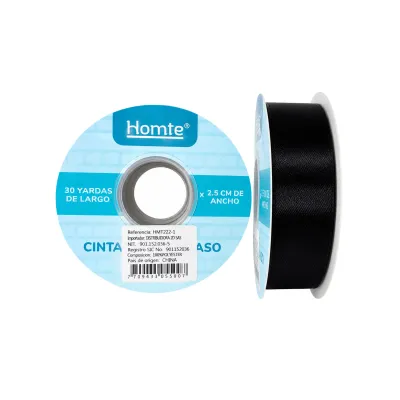 CINTA DOBLE RASO NEGRA 2.5CM*30Y (PQTX5)