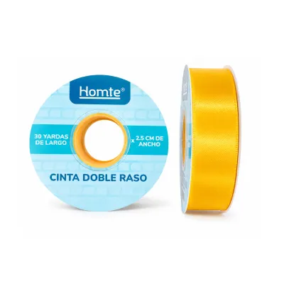 CINTA DOBLE RASO AMARILLA 2.5CM*30Y (PQTX5)