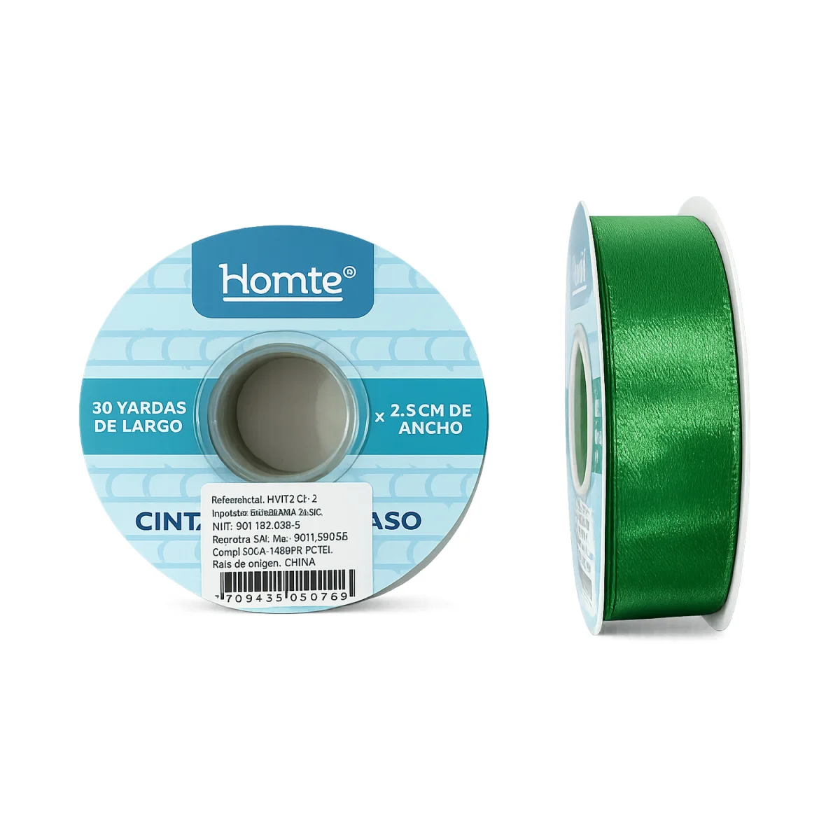 CINTA DOBLE RASO VERDE 2.5CM*30Y (PQTX5)
