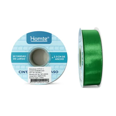 CINTA DOBLE RASO VERDE 2.5CM*30Y (PQTX5)