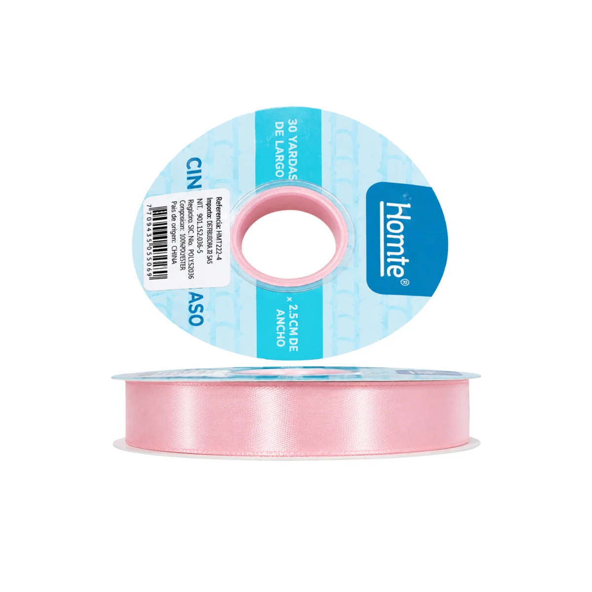 CINTA DOBLE RASO ROSADA 2.5CM*30Y (PQTX5)