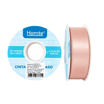 CINTA DOBLE RASO PALO ROSA 2.5CM*30Y (PQTX5)