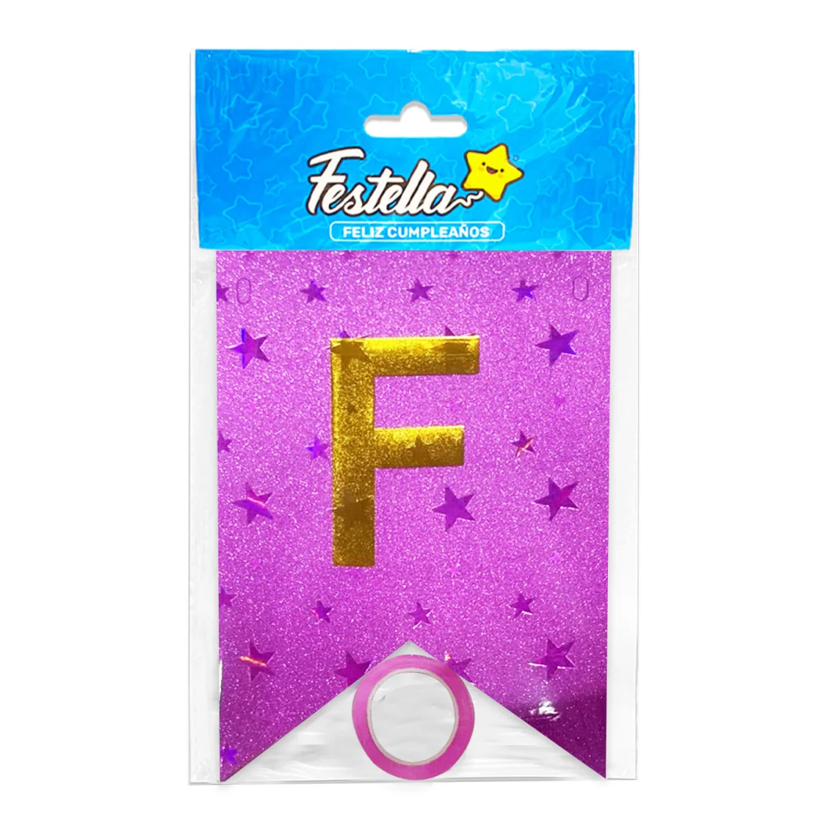 BANDERIN F.C ESTRELLAS FUCSIA (PQTX12)