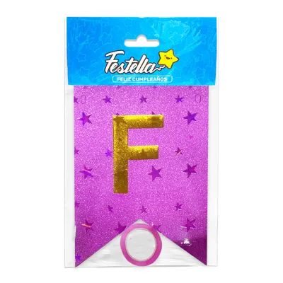 BANDERIN F.C ESTRELLAS FUCSIA (PQTX12)