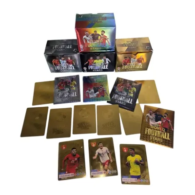 CARTA WORLD FOOTBALL STARS METALIZADA SOBRE X 10 CARTA
