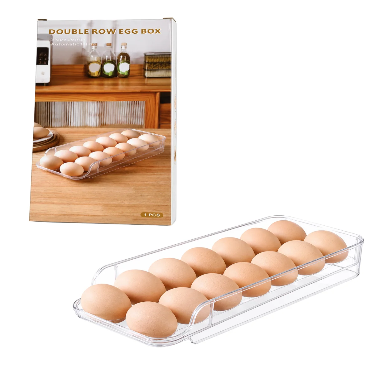 ESTANTE ORGANIZADOR DE HUEVOS 32*14*5.5CM