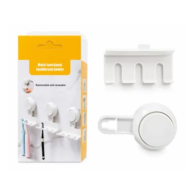 SOPORTE DE PARED CON CHUPAS PARA CEPILLO DE DIENTES