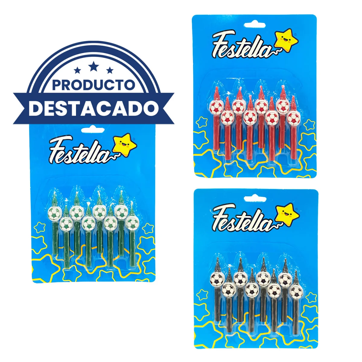 VELA FUTBOL 6CM X8 (CJX48)