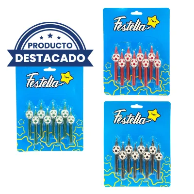 VELA FUTBOL 6CM X8 (CJX48)