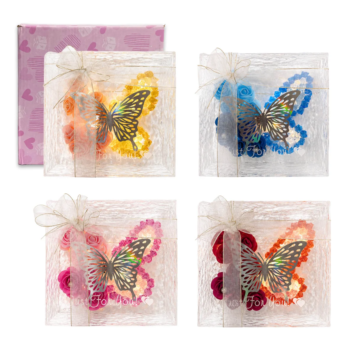 MARIPOSA CON LUZ EN CAJA