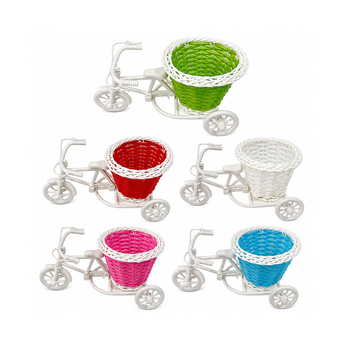 BICICLETA CON CANASTA DECORATIVA