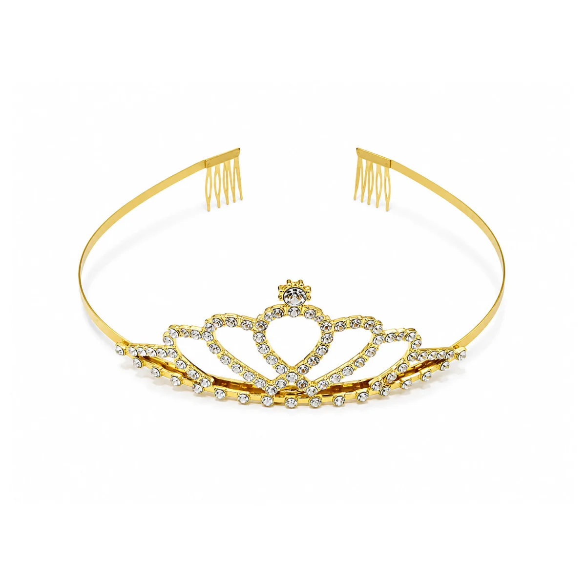 DIADEMA PRINCESA METALICA DORADA 15CM (PQTX12)