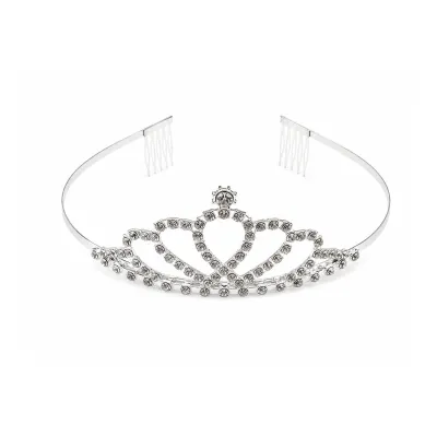 DIADEMA PRINCESA METALICA PLATEADA 15CM (PQTX12)