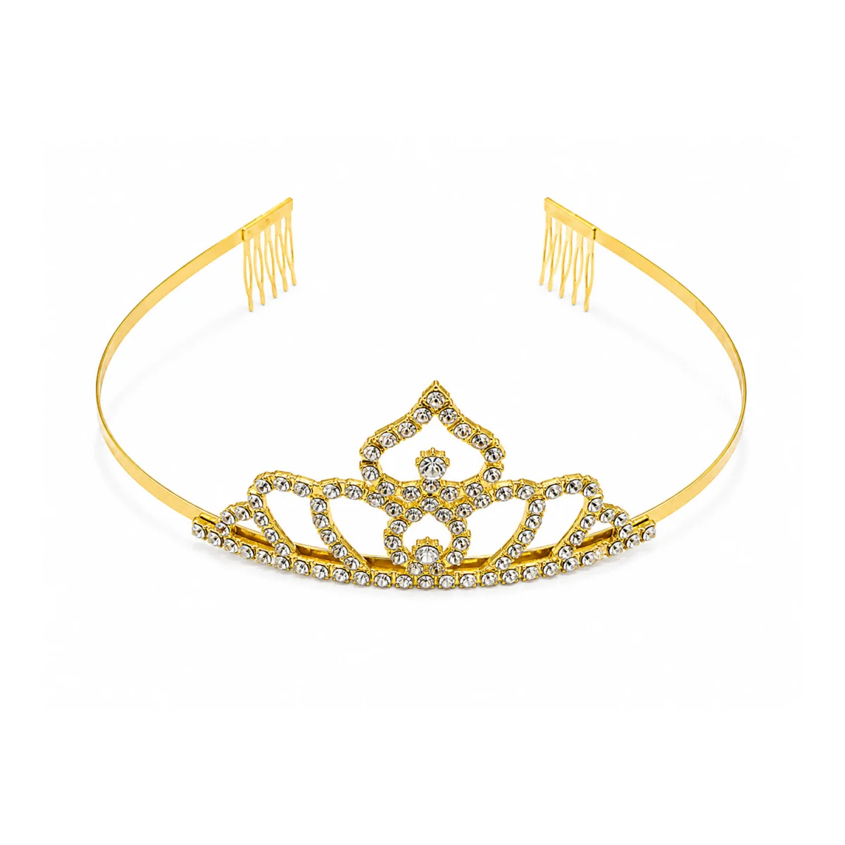 DIADEMA PRINCESA METALICA DORADA 15CM (PQTX12)