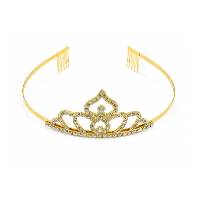 DIADEMA PRINCESA METALICA DORADA 15CM (PQTX12)