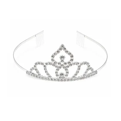 DIADEMA PRINCESA METALICA PLATEADA 15CM (PQTX12)