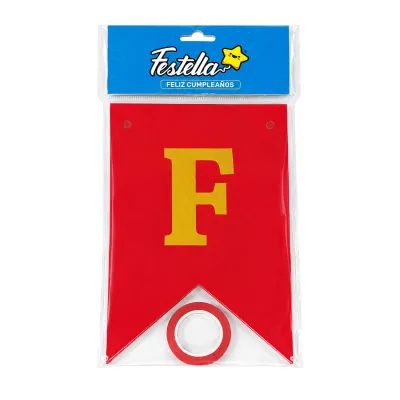 BANDERIN F.C RAYADO ROJO (PQTX12)