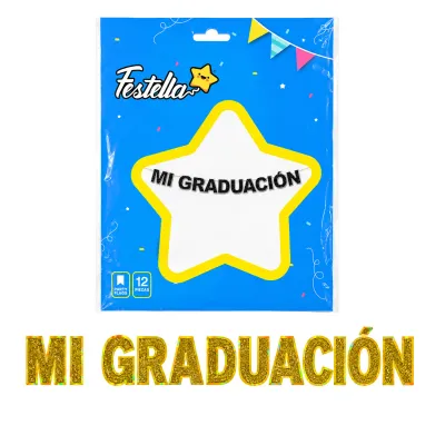 LETRERO MI GRADUACION D/N ESCARCHADO (PQTX12)