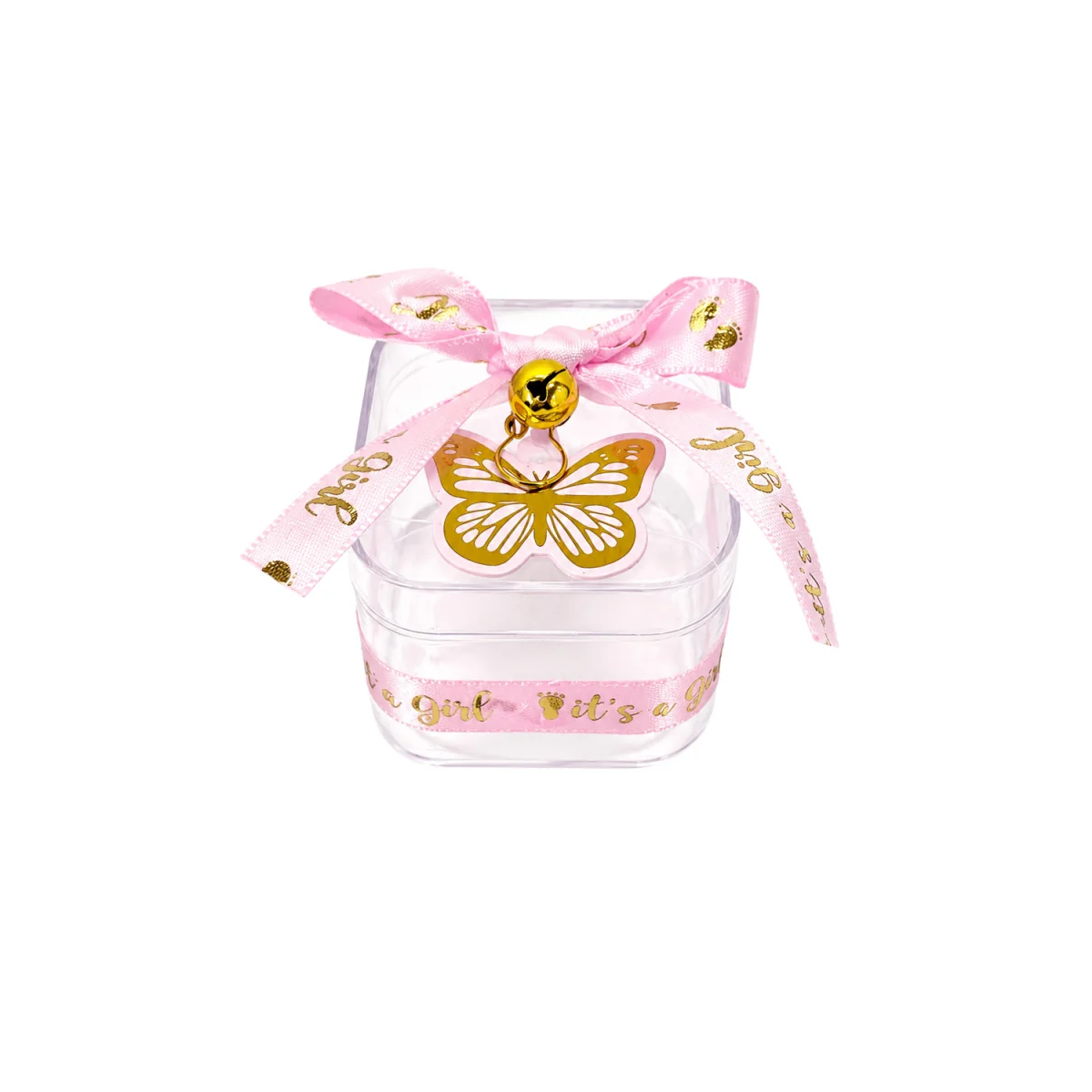 RECORDATORIO BABY SHOWER CAJA ROSADA (PQTX12)