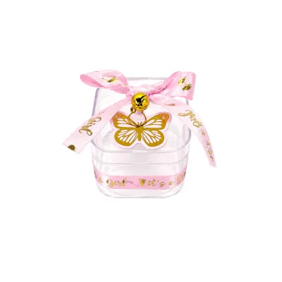 RECORDATORIO BABY SHOWER CAJA ROSADA (PQTX12)