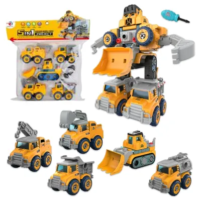 ROBOT CARRO DE CONSTRUCCION ARMABLE 5 EN 1