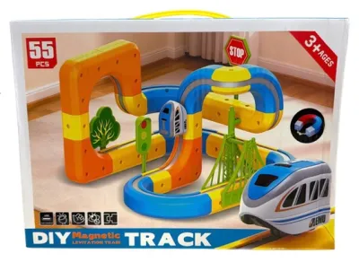 PISTA MAGNETICA ARMABLE 55 PCS TREN RECARGABLE