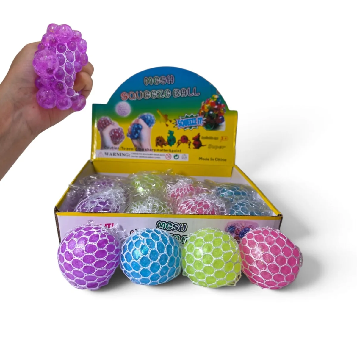 PELOTA MALLA CON BOLITAS