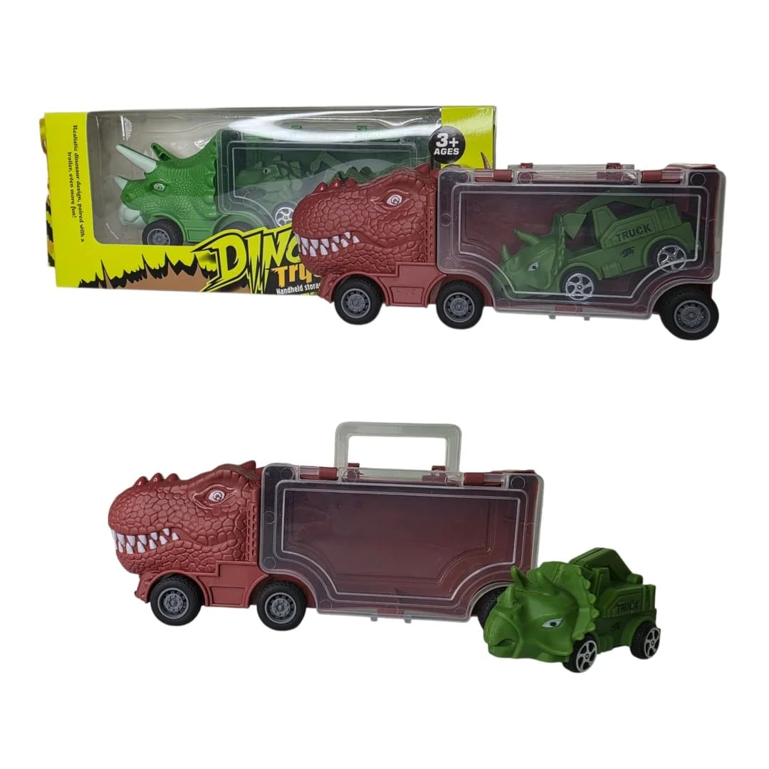 CARRO DINOSAURIO CON CARRITO DINOSAURIO 2 COLORES