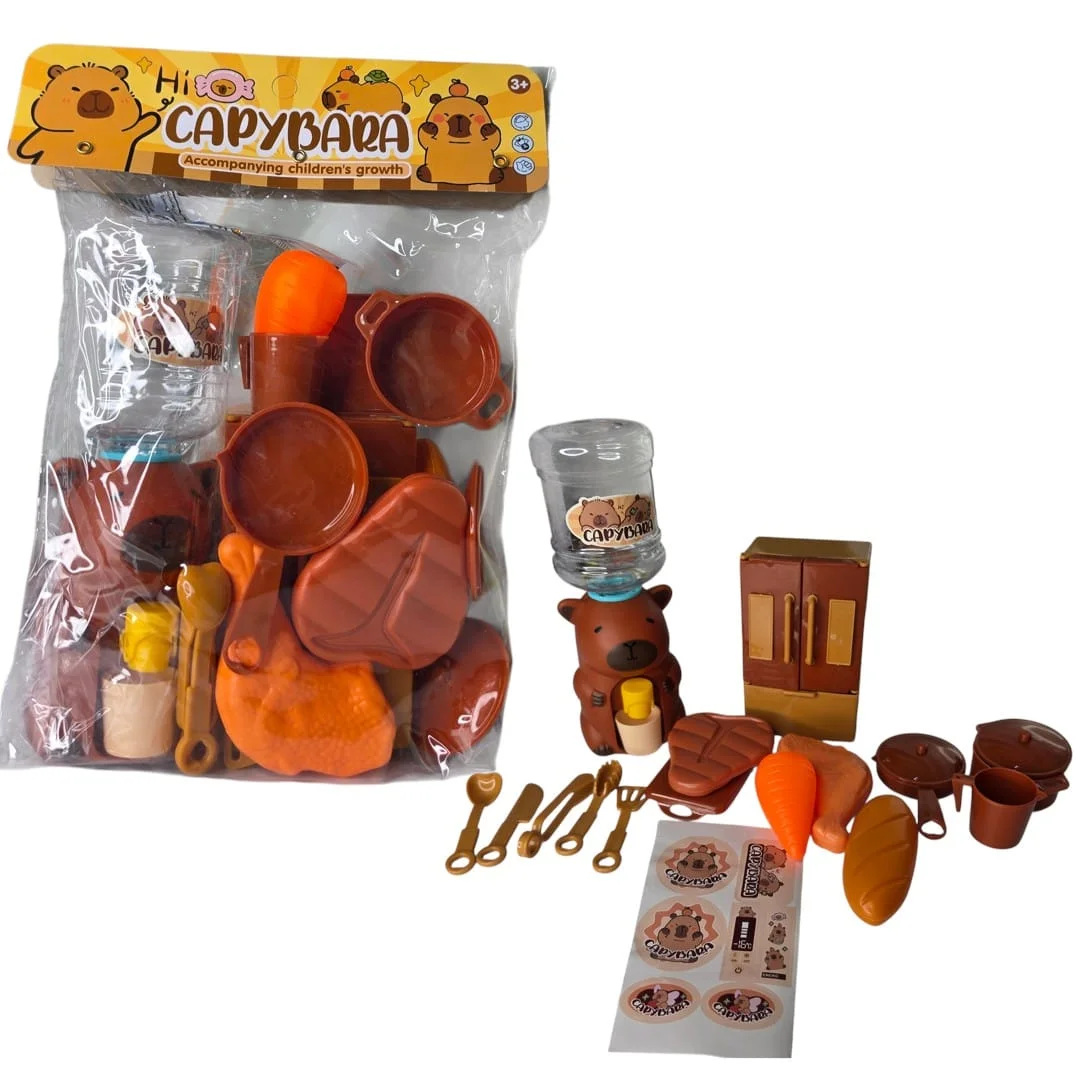 JUEGO DE COCINA CON NEVERA Y DISPENSADOR DE AGUA