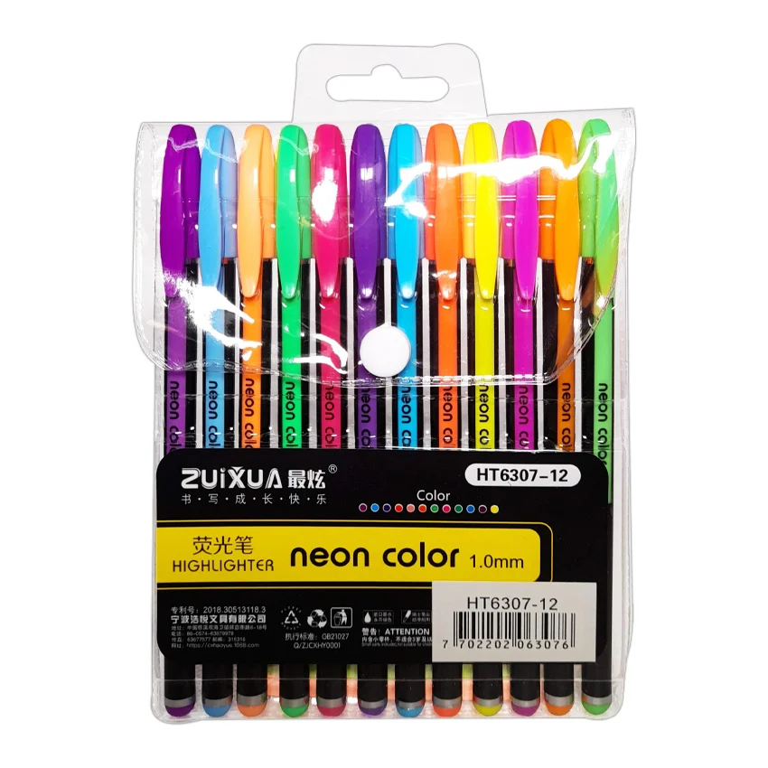 SET LAPICERO NEON X12