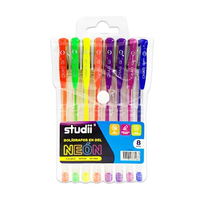 SET LAPICERO GEL NEON X8 (DISX30)
