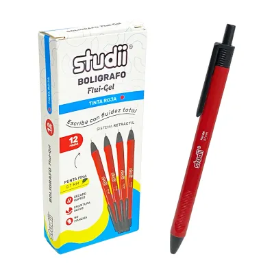 CAJA LAPICERO FLUI-GEL ROJO X12