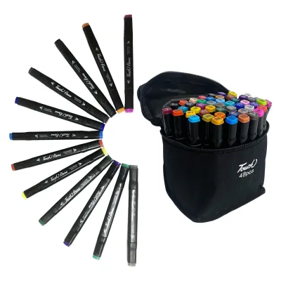 SET DE MARCADORES DOBLE PUNTA X48 COLORES