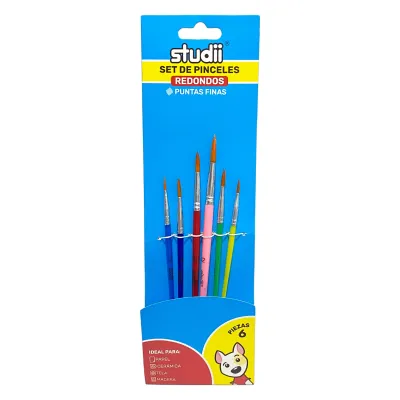 SET PINCEL REDONDO X6 (PQTX12)