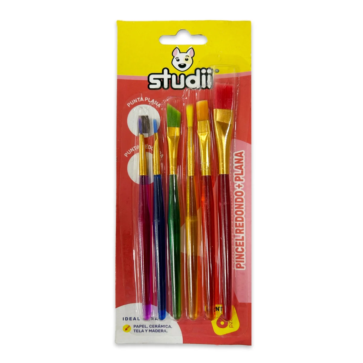 SET PINCEL REDONDO/PLANO X6 (PQTX12)