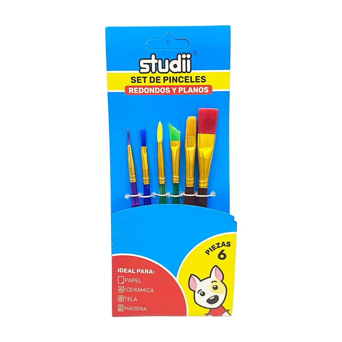 SET PINCEL REDONDO/PLANO X6 (PQTX12)