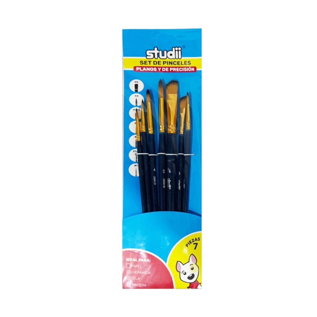 SET PINCEL REDONDO/PLANO X7 (PQTX12)