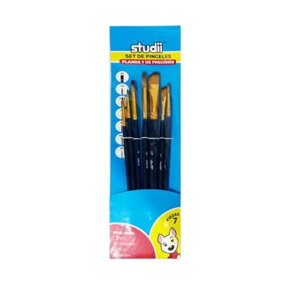 SET PINCEL REDONDO/PLANO X7 (PQTX12)