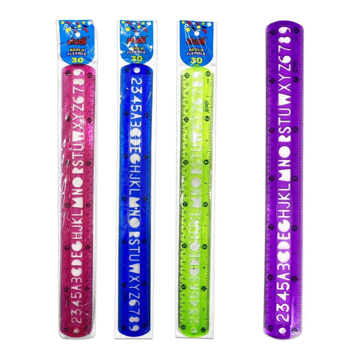 REGLA ALFANUMERICA FLEXIBLE 30CM (PQTX24)