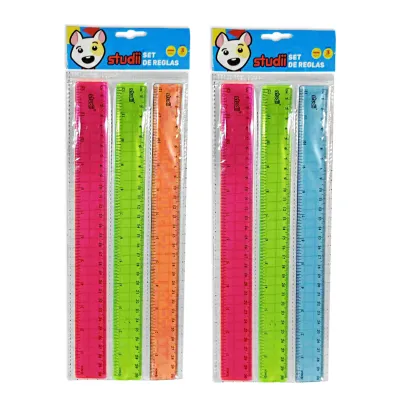SET REGLA RIGIDA 30CM X3 (PQTX24)