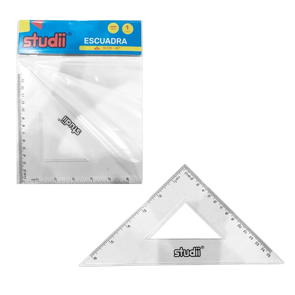 ESCUADRA TRANSPARENTE 15CM (PQTX25)