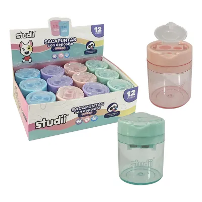 SACAPUNTA CON DEPOSITO COLOR PASTEL (CJX12)