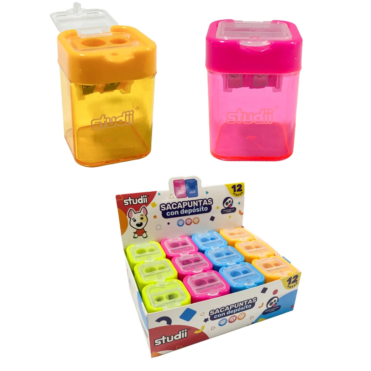 SACAPUNTA CON DEPOSITO COLOR NEON (CJX12)